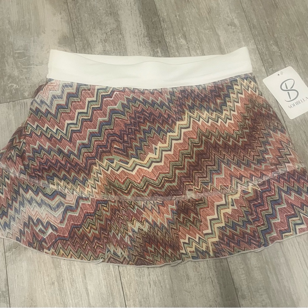 Skirt with Multicolor Zigzag Pattern